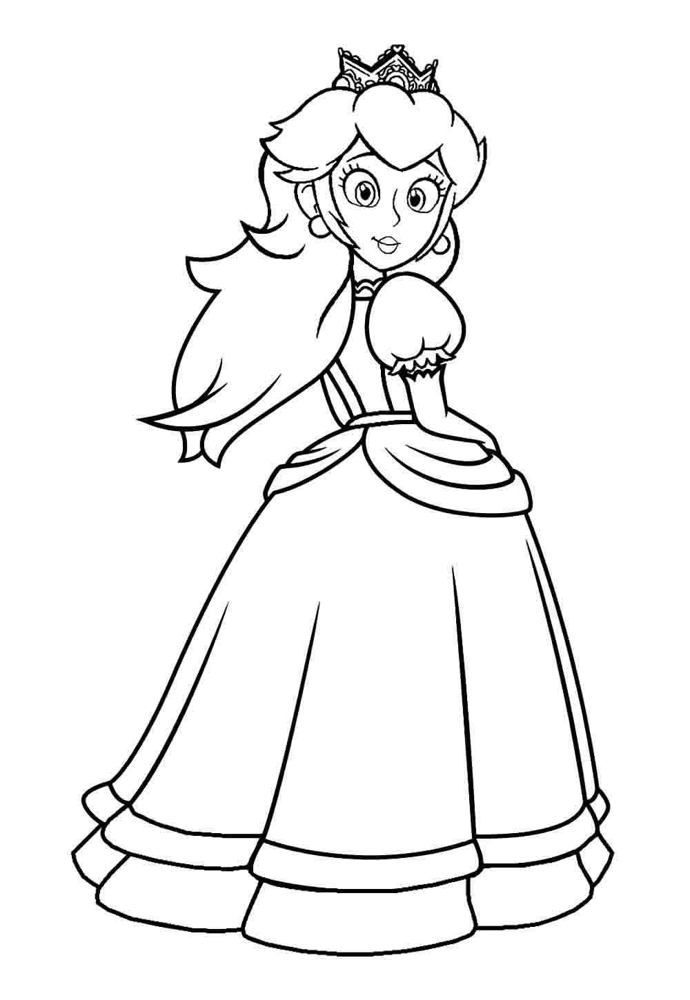 Desenho de Princesa Peach Desenho Colorir Imprimir 04