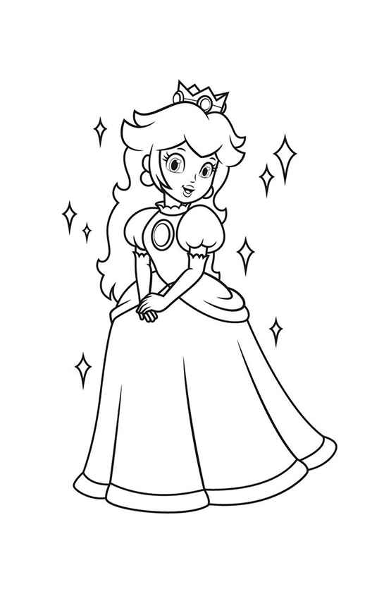 Desenho de Princesa Peach Desenho Colorir Imprimir 09