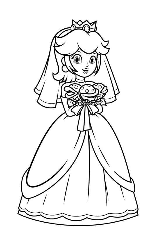 Desenho de Princesa Peach Desenho Colorir Imprimir 13