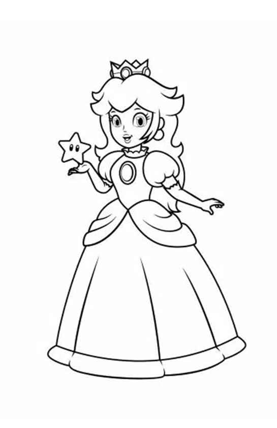Desenho de Princesa Peach Desenho Colorir Imprimir 14