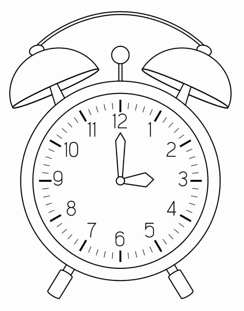 Desenhos de Relógios para Imprimir e Colorir