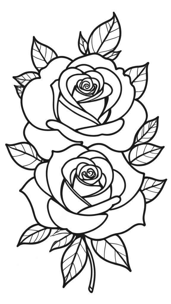 Desenho de Rosa Desenho Colorir Imprimir 05