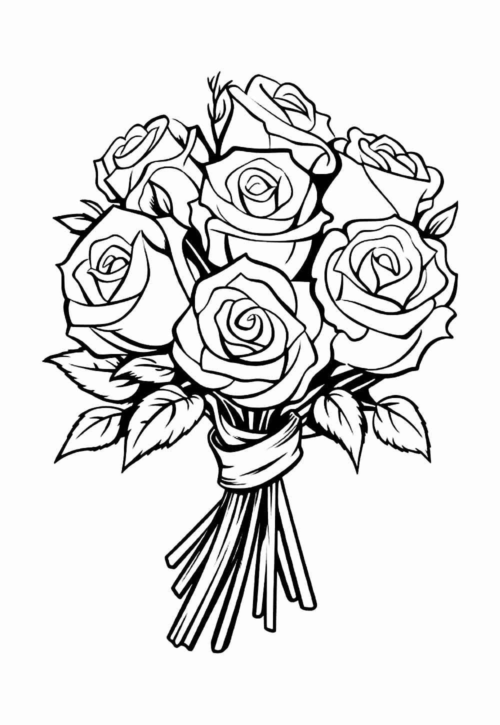 Desenho de Rosa Desenho Colorir Imprimir 07