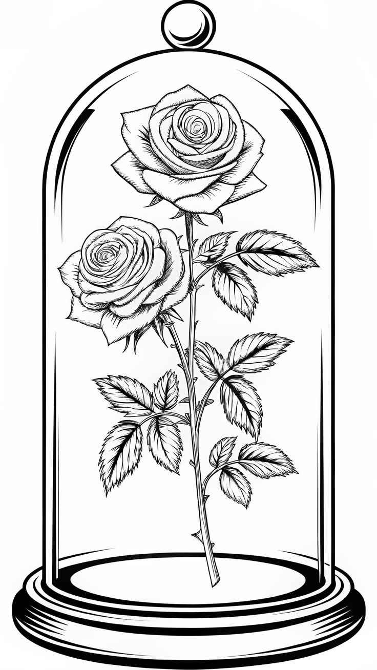 Desenho de Rosa Desenho Colorir Imprimir 08