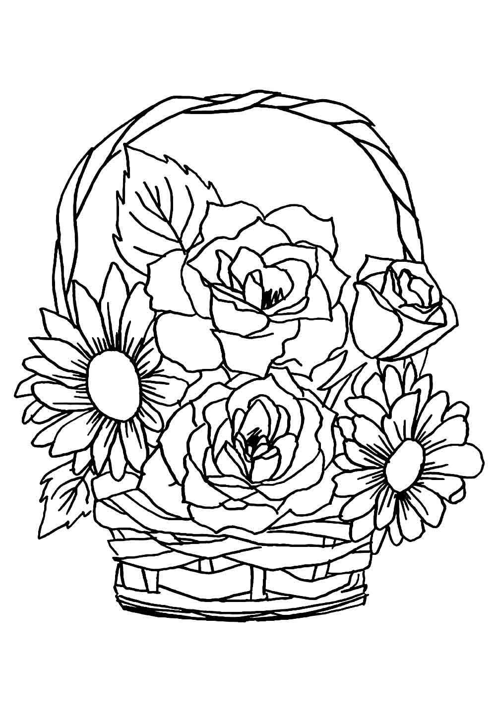 Desenho de Rosa Desenho Colorir Imprimir 09