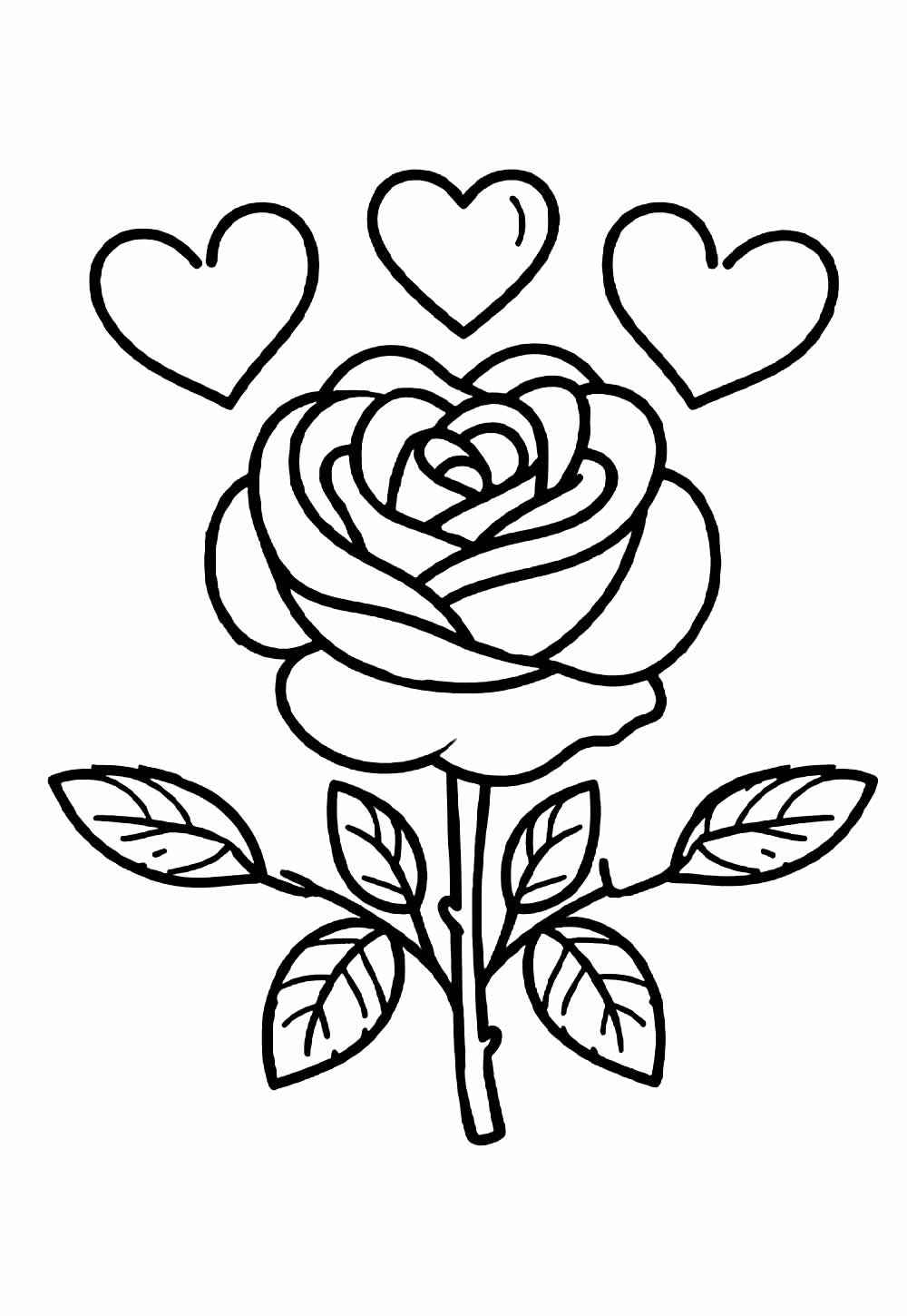 Desenho de Rosa Desenho Colorir Imprimir 13