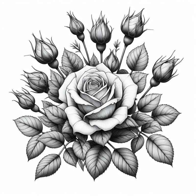 Desenho de Rosa Desenho Colorir Imprimir 18