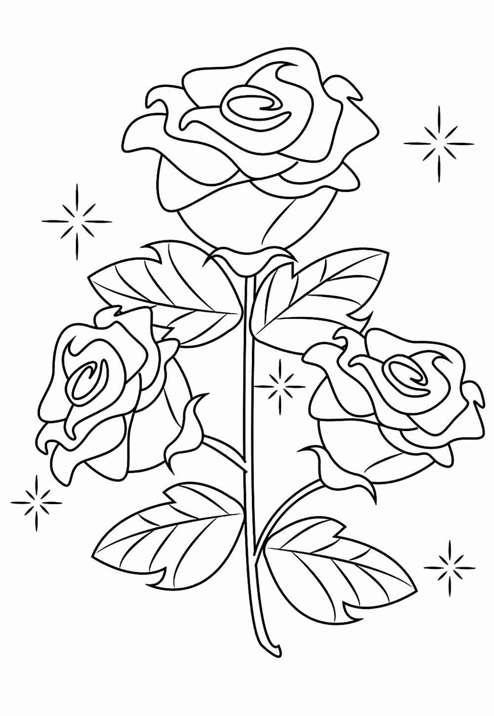 Desenho de Rosa Desenho Colorir Imprimir 22