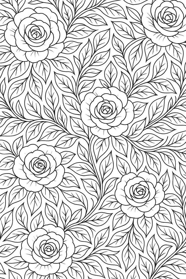 Desenho de Rosa Desenho Colorir Imprimir 24