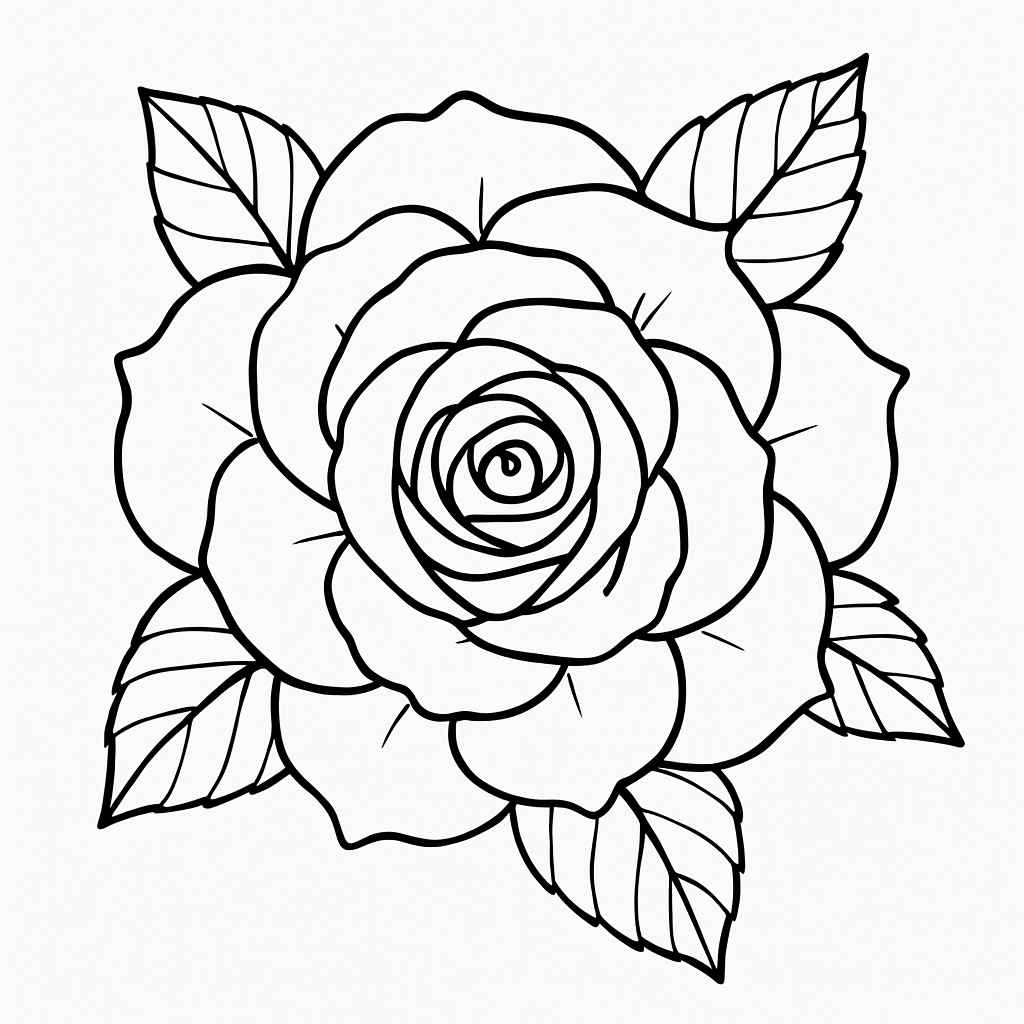 Desenho de Rosa Desenho Colorir Imprimir 34