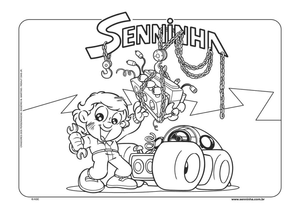 Desenhos do Senninha para Imprimir e Colorir