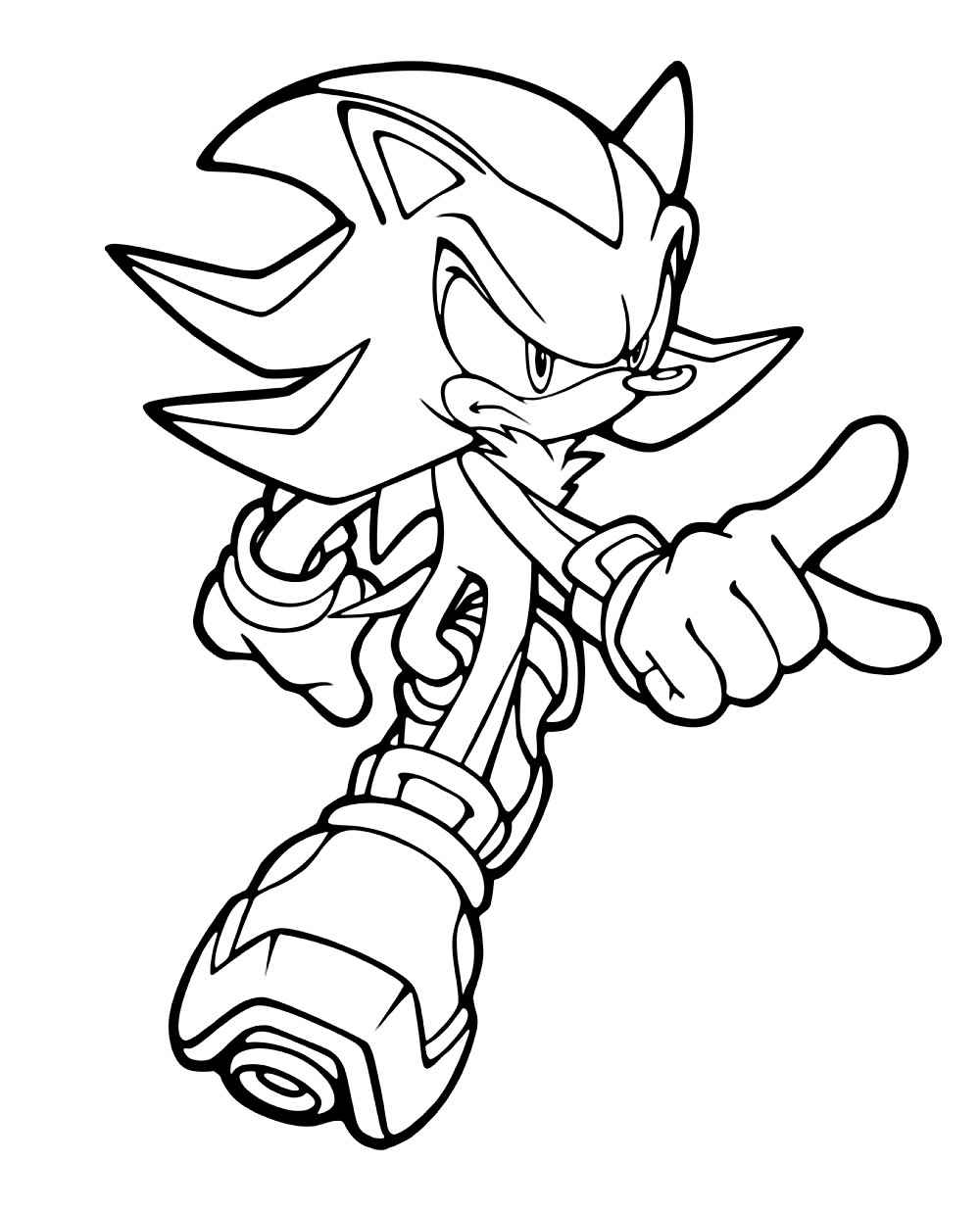 Desenho de Shadow The Hedgehog Desenho Colorir Imprimir 09