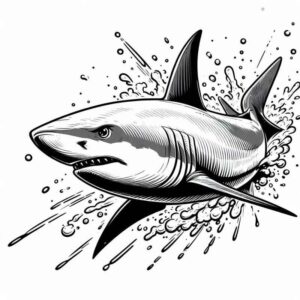 Desenho de Tubarao Desenho Colorir Imprimir 07