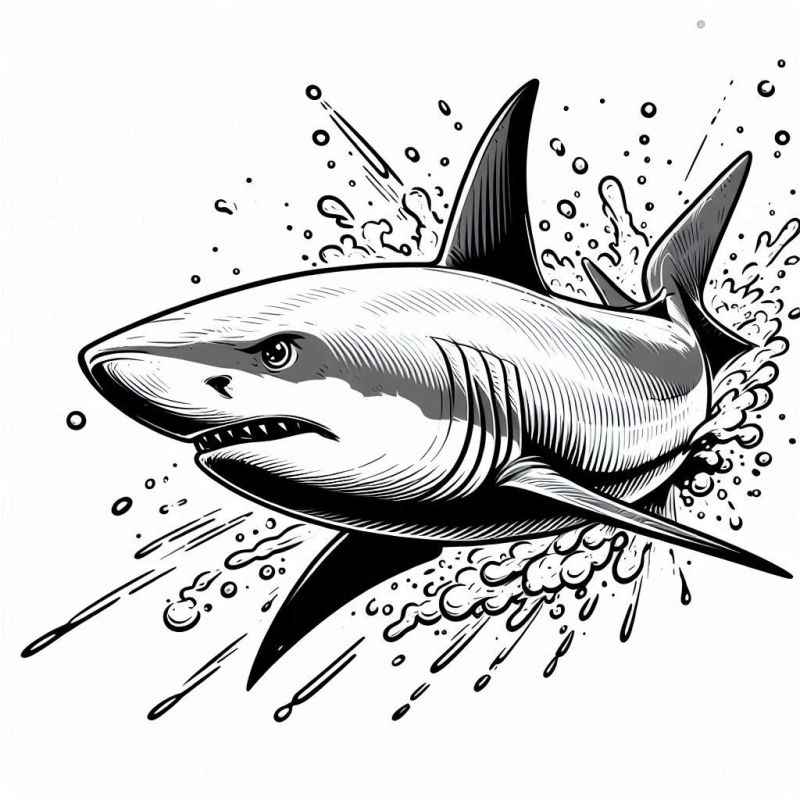 Desenho de Tubarao Desenho Colorir Imprimir 07