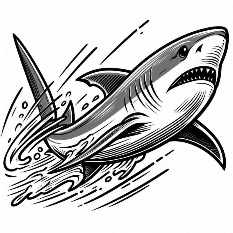 Desenho de Tubarao Desenho Colorir Imprimir 25