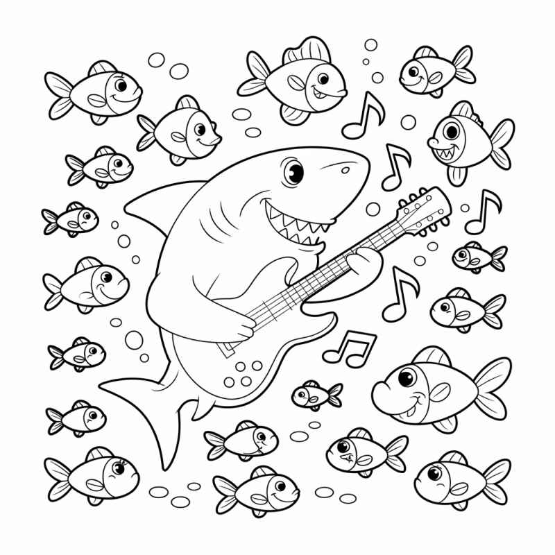 Desenho de Tubarao Desenho Colorir Imprimir 43