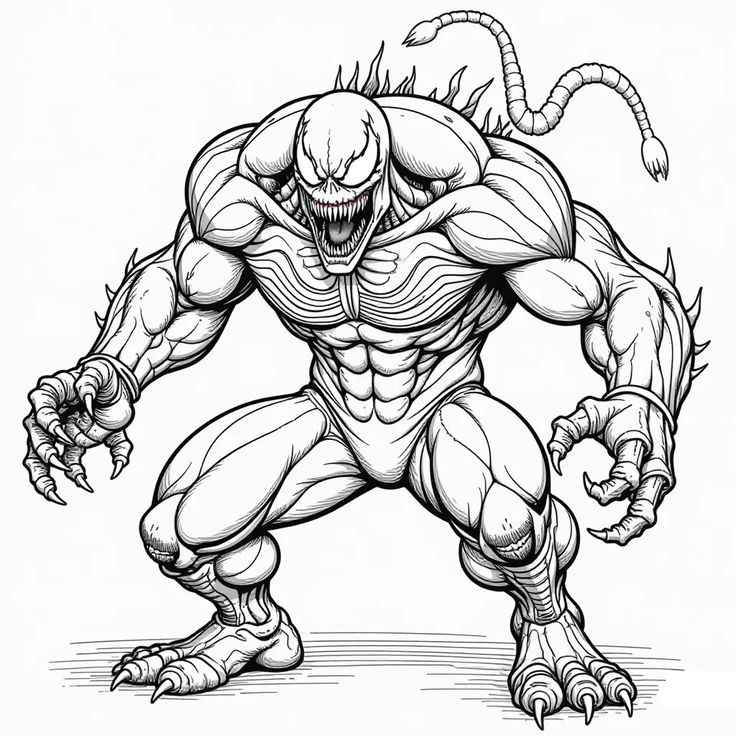Desenho de Venom Desenho Colorir Imprimir 01