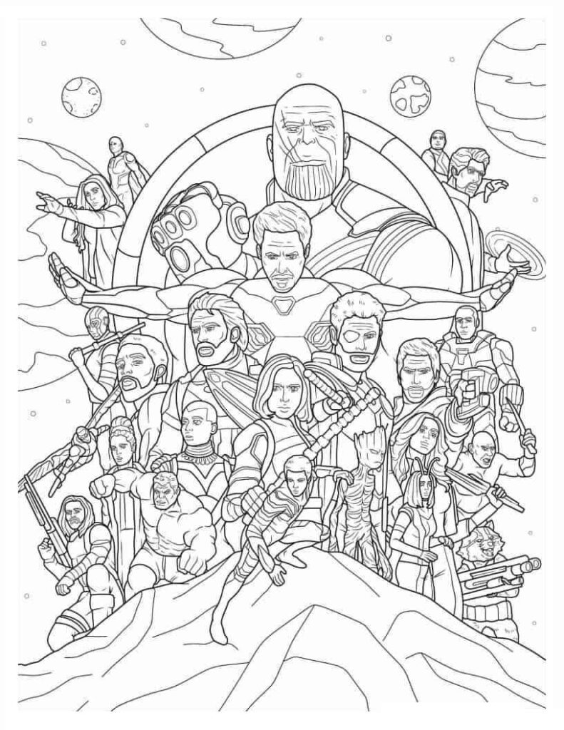 Desenhos dos Vingadores para Imprimir e Colorir