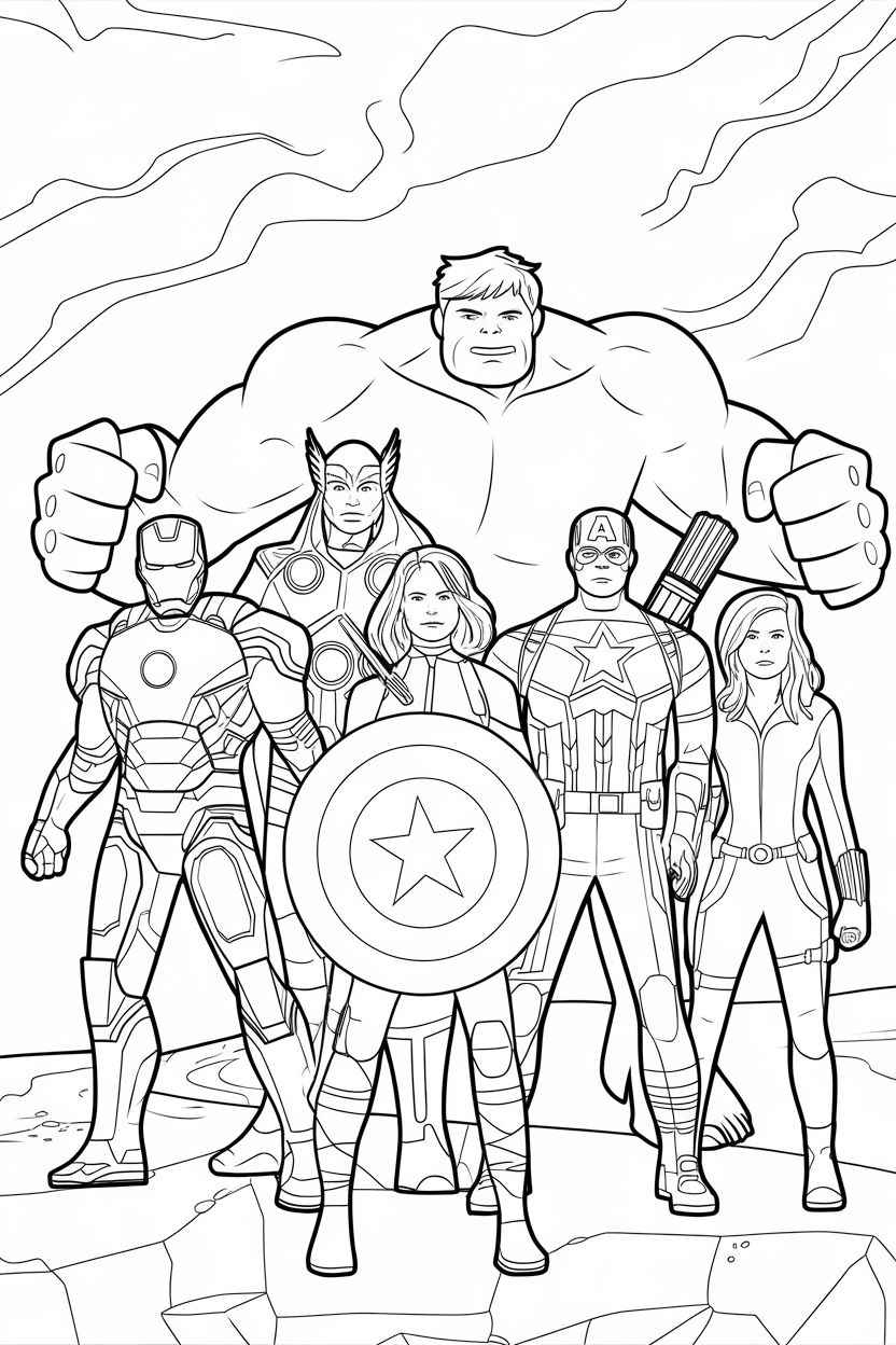 Desenho de Vingadores Desenho Colorir Imprimir 04