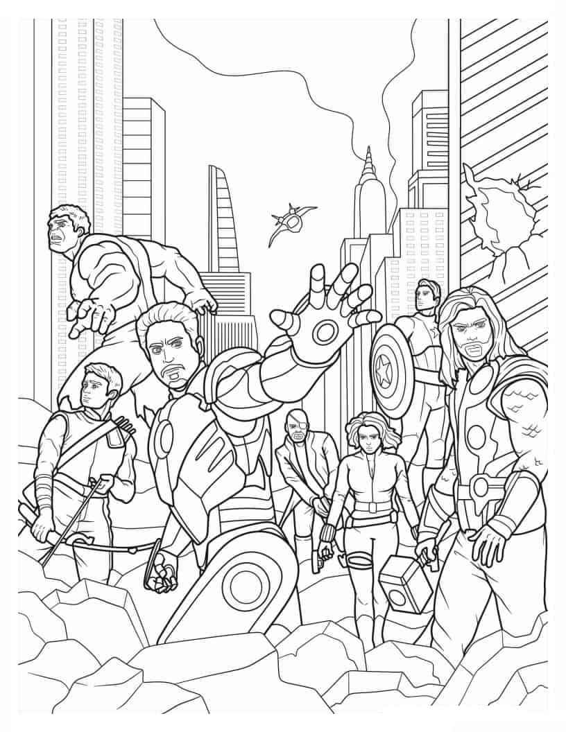 Desenho de Vingadores Desenho Colorir Imprimir 10