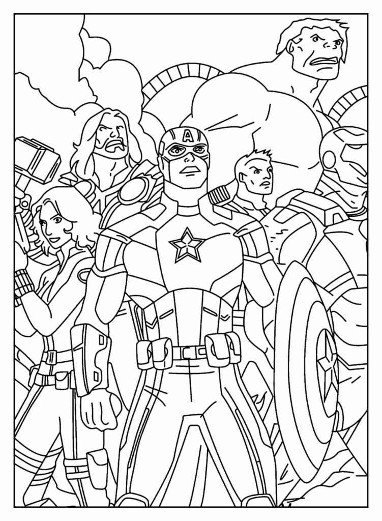 Desenho de Vingadores Desenho Colorir Imprimir 11