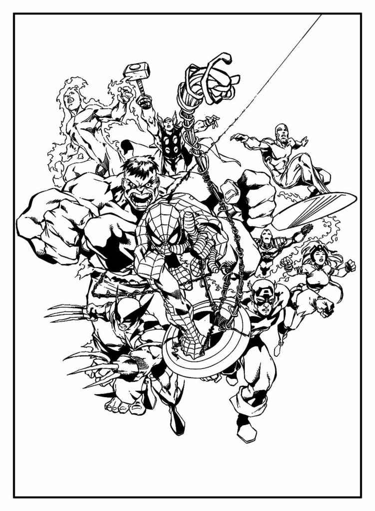 Desenho de Vingadores Desenho Colorir Imprimir 22