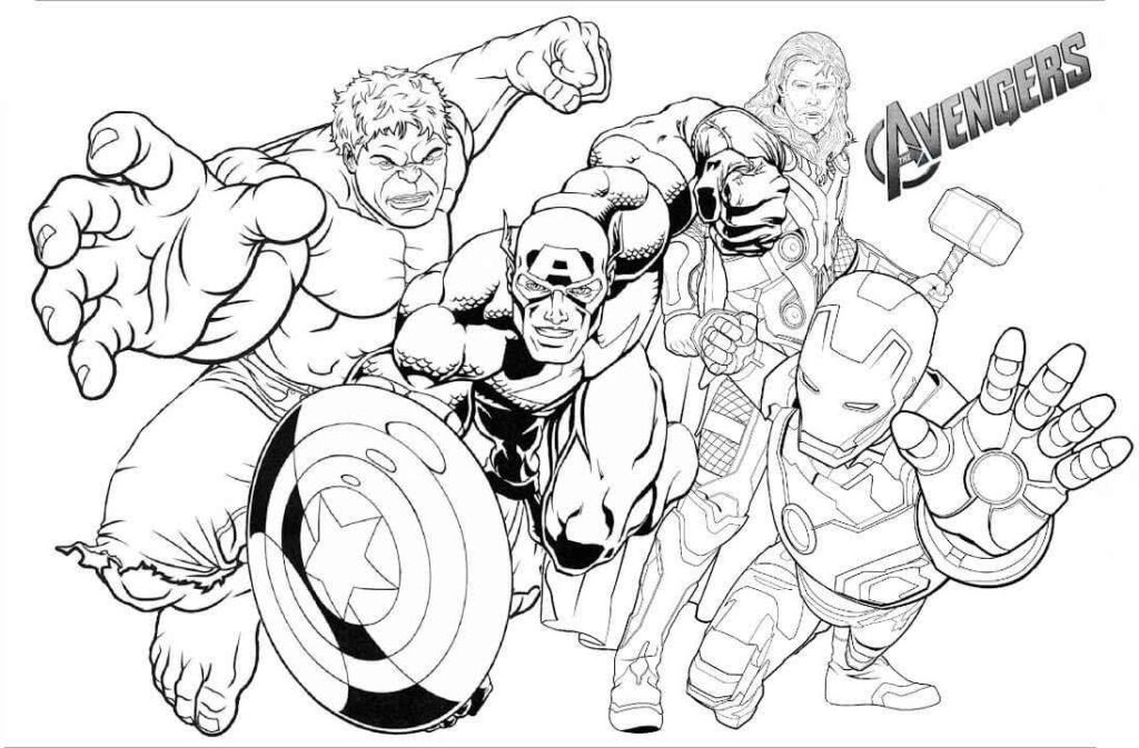 Desenhos dos Vingadores para Imprimir e Colorir