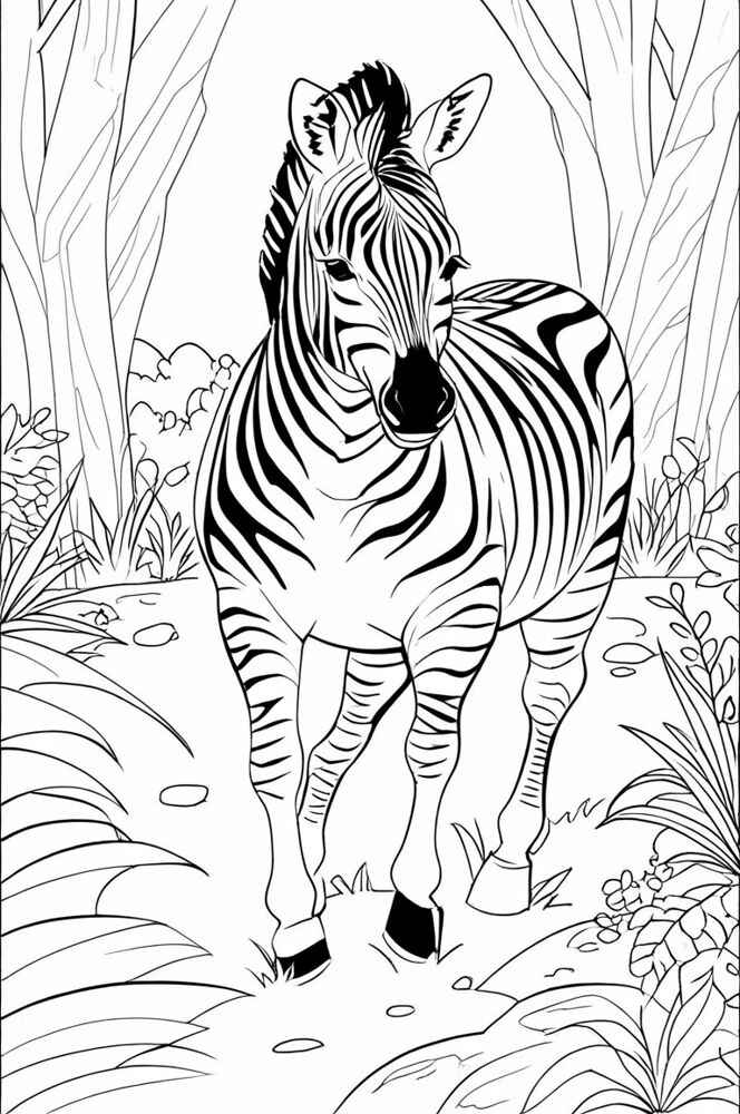 Desenho de Zebra Desenho Colorir Imprimir 03