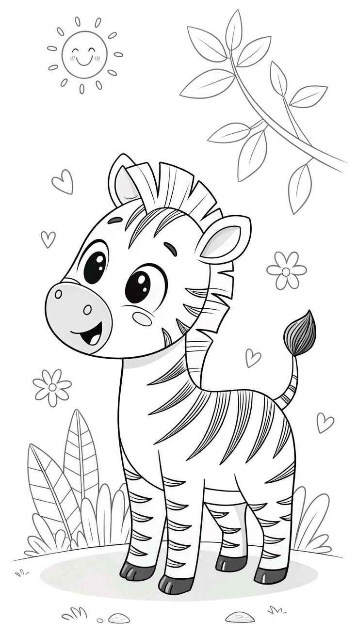 Desenho de Zebra Desenho Colorir Imprimir 07