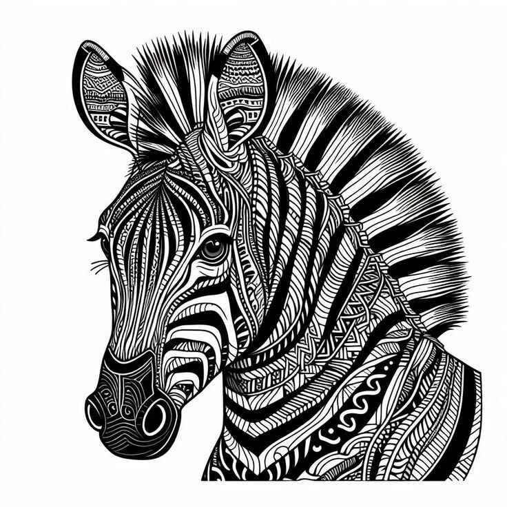Desenho de Zebra Desenho Colorir Imprimir 08
