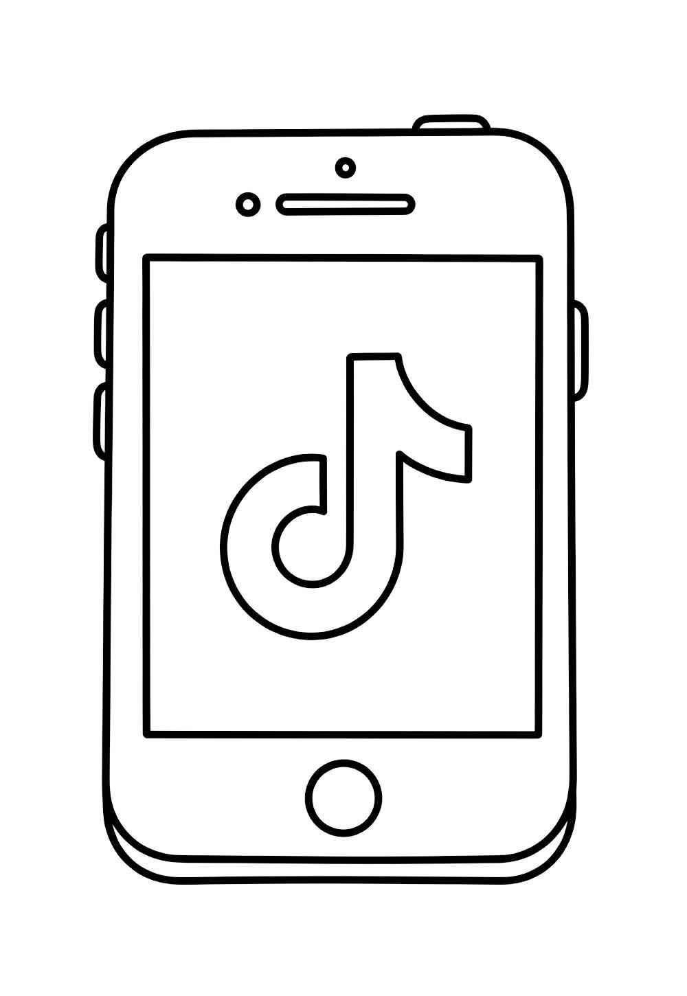 Desenho de TikTok Desenho Colorir Imprimir 06 (2)