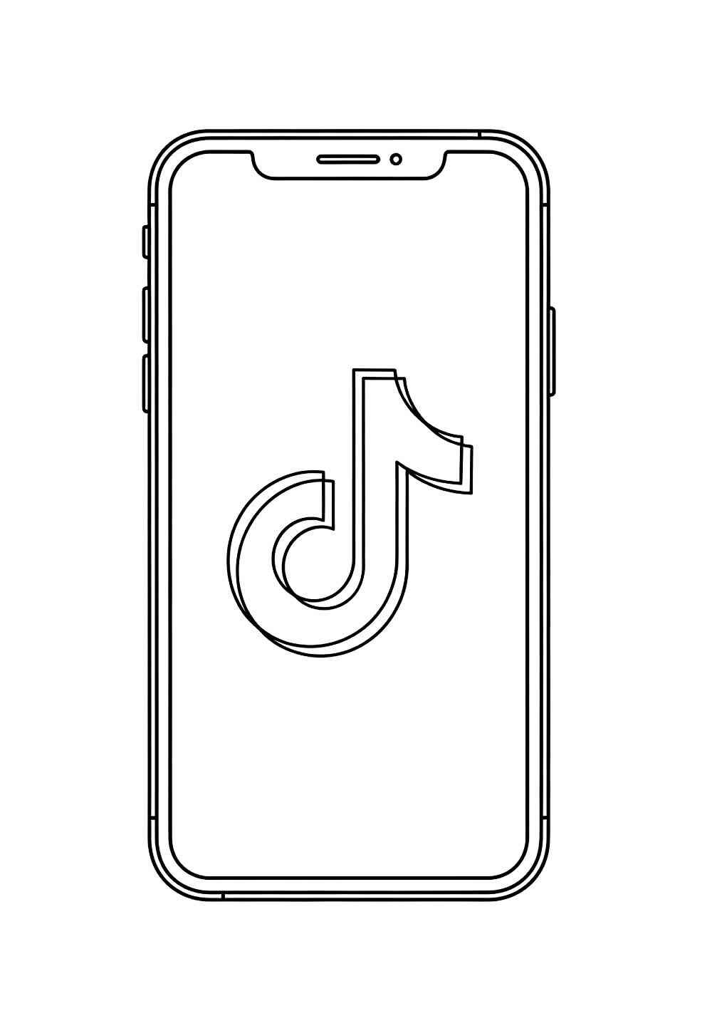 Desenho de TikTok Desenho Colorir Imprimir 07 (2)