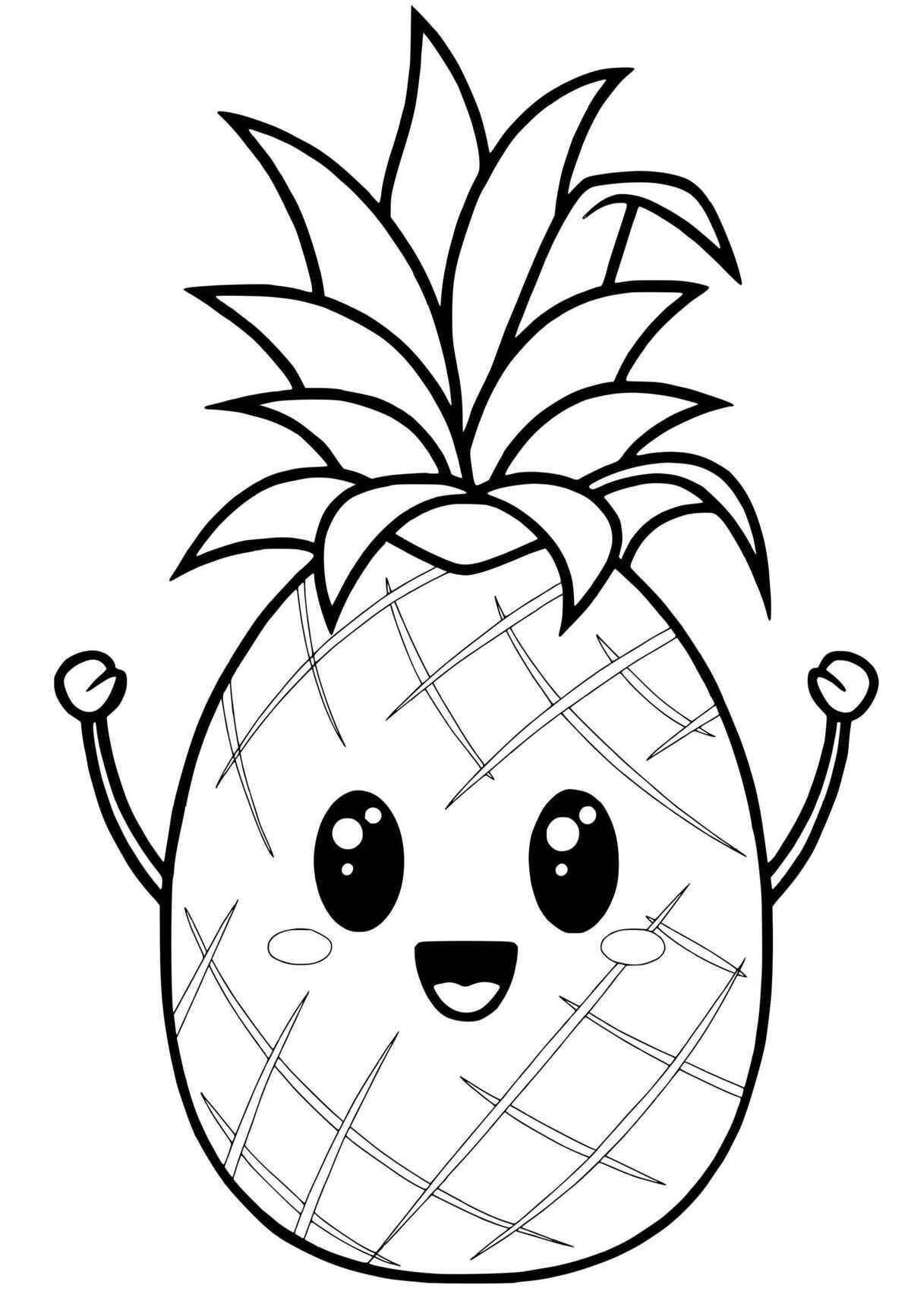 Desenho de Abacaxi Desenho Colorir Imprimir 01