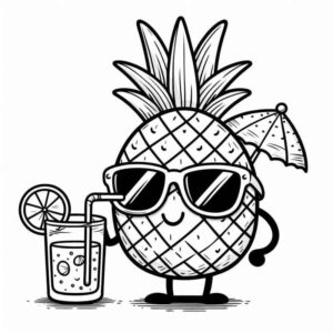 Desenho de Abacaxi Desenho Colorir Imprimir 06