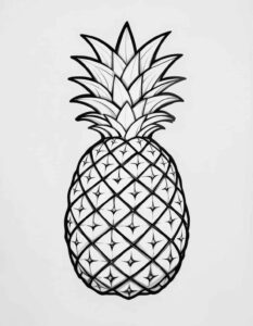 Desenho de Abacaxi Desenho Colorir Imprimir 10