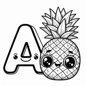 Desenho de Abacaxi Desenho Colorir Imprimir 31