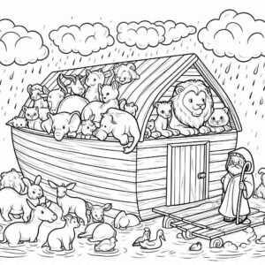Desenho de Arca De Noe Desenho Colorir Imprimir 01