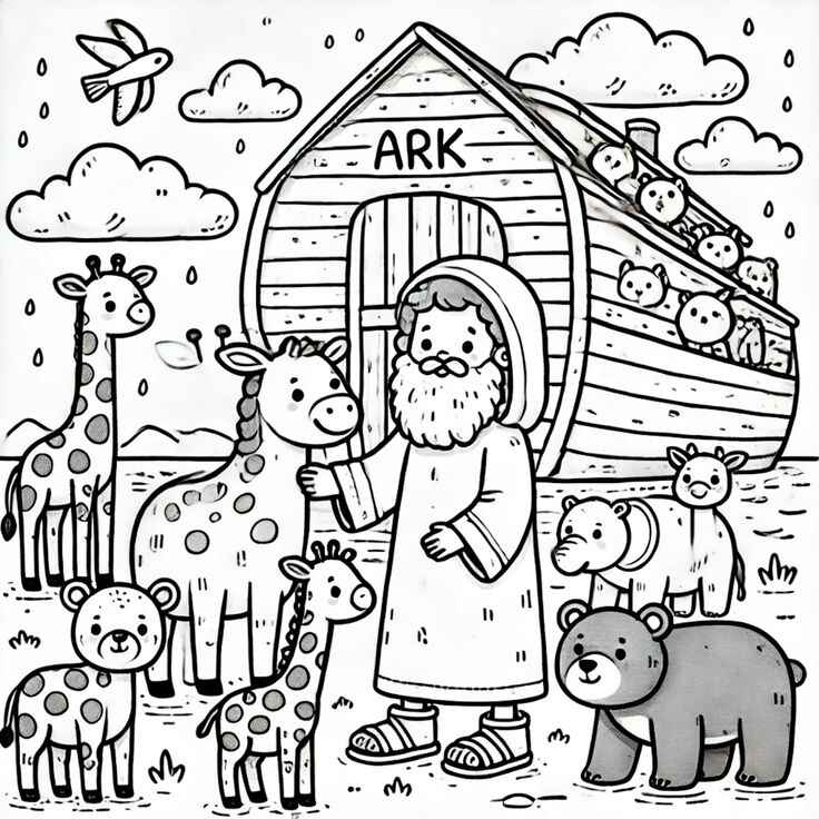 Desenho de Arca De Noe Desenho Colorir Imprimir 03