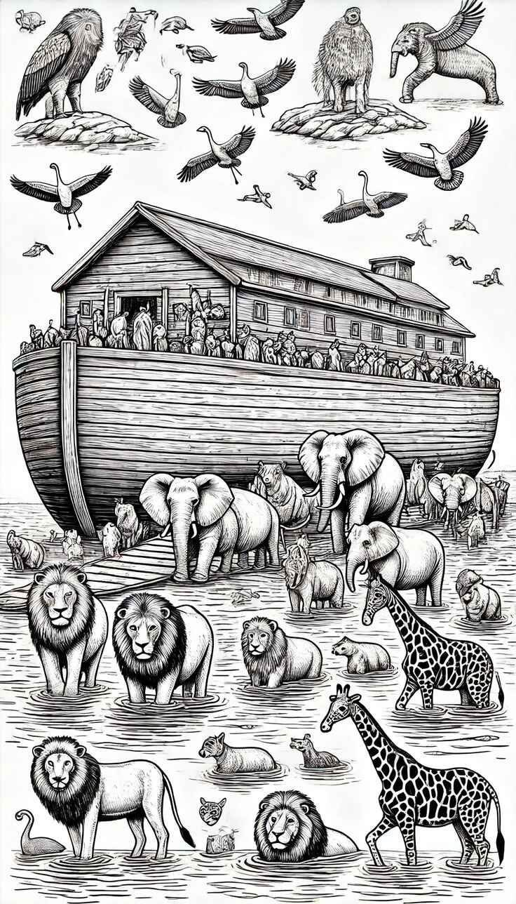 Desenho de Arca De Noe Desenho Colorir Imprimir 07