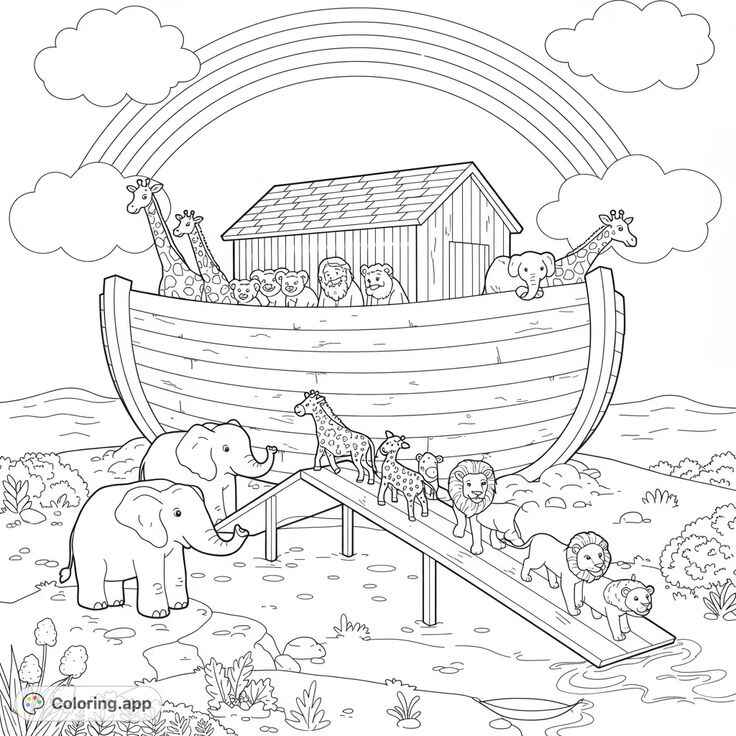Desenho de Arca De Noe Desenho Colorir Imprimir 10
