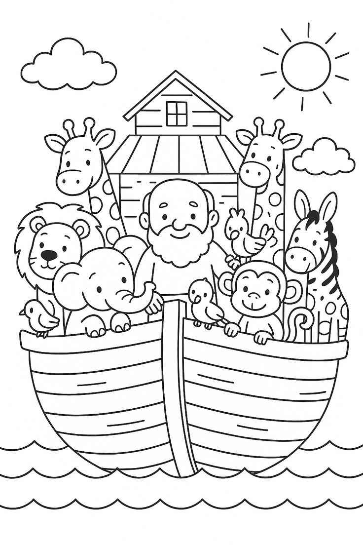 Desenho de Arca De Noe Desenho Colorir Imprimir 15