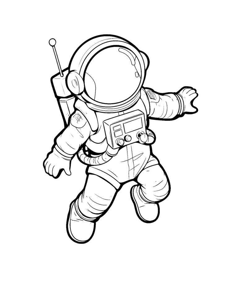 Desenho de Astronauta Desenho Colorir Imprimir 01