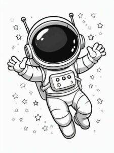 Desenho de Astronauta Desenho Colorir Imprimir 04