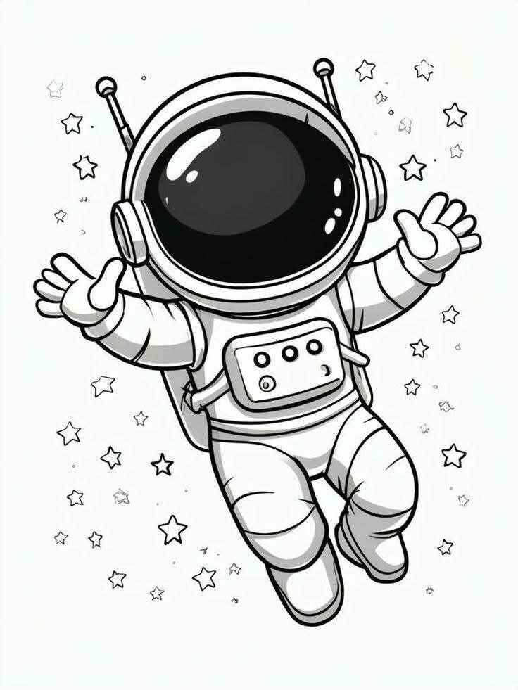 Desenho de Astronauta Desenho Colorir Imprimir 04