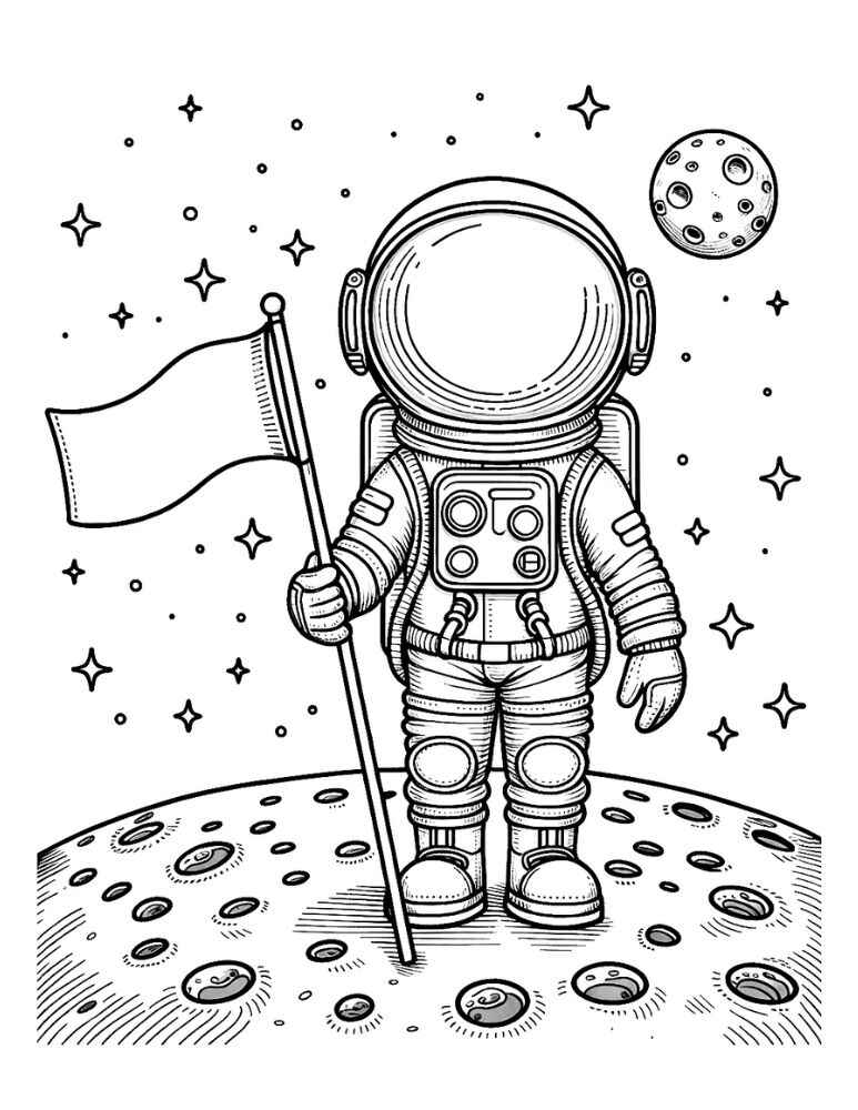 Desenho de Astronauta Desenho Colorir Imprimir 05