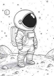 Desenho de Astronauta Desenho Colorir Imprimir 07
