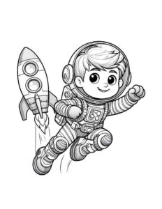 Desenho de Astronauta Desenho Colorir Imprimir 08