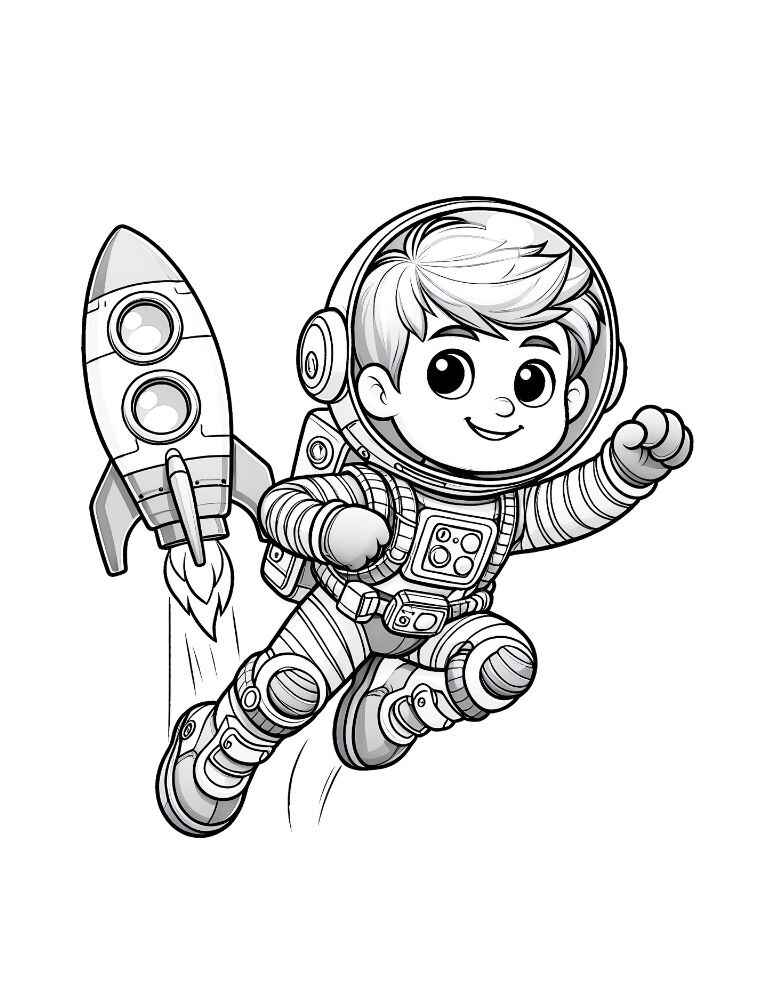 Desenho de Astronauta Desenho Colorir Imprimir 08