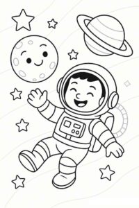 Desenho de Astronauta Desenho Colorir Imprimir 09