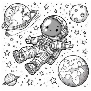Desenho de Astronauta Desenho Colorir Imprimir 11